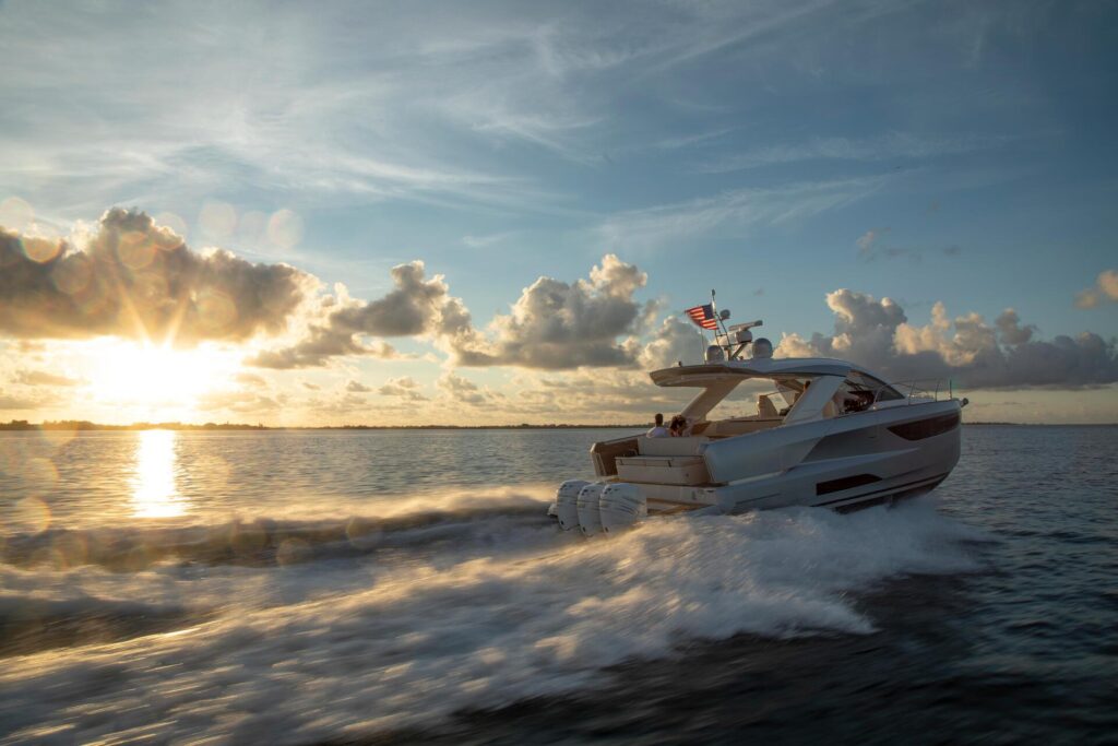 Iconic Yacht Charters luxury yacht at sunset